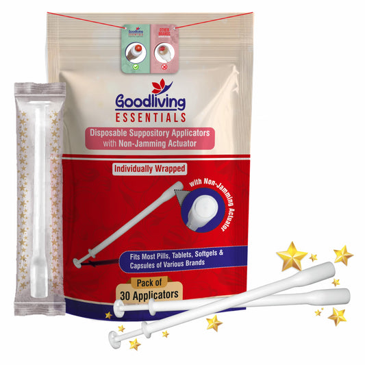 Suppository Applicators Mega Pack 30 Count for Hygienic Insertion | Petite, Soft Tip, Smooth & Pain-Free Suppository Inserter | Fits Suppositories Without It Getting Jammed Due to Faulty Pusher